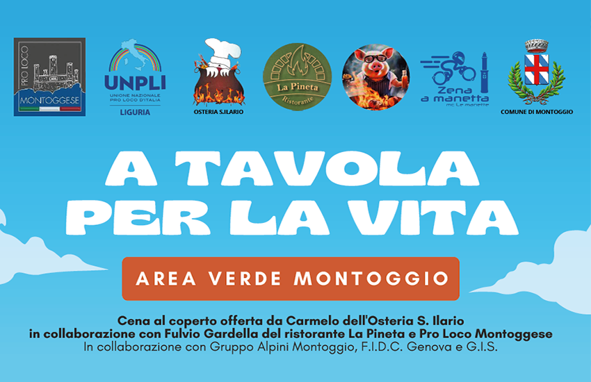 Manifesto Evento 2025 "A tavola per la vita" - Montoggio